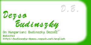dezso budinszky business card